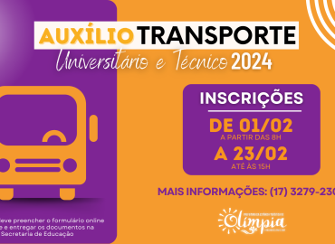 Educação anuncia abertura das inscrições para o auxílio-transporte universitário de 2024 a partir de 1º de fevereiro