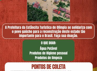Prefeitura de Olímpia inicia arrecadação de doações para as famílias atingidas pelas chuvas no Rio Grande do Sul