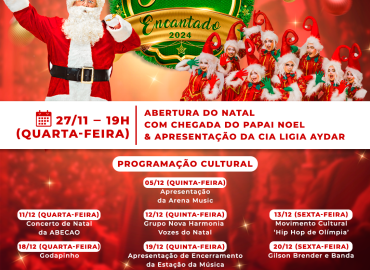 Programação do Natal Encantado terá apresentações culturais gratuitas