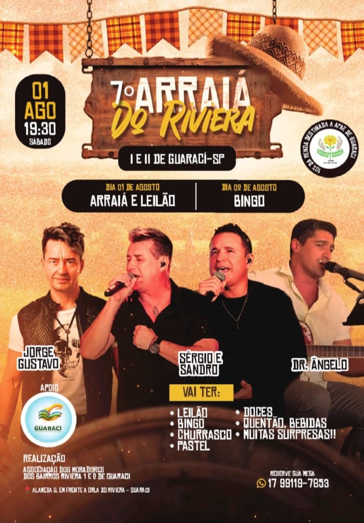 7º Arraiá do Riviera, em Guaraci, já tem data marcada